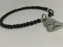 Pulsera Dije Star Wars Acero Bolitas Negro Vader Death Star 