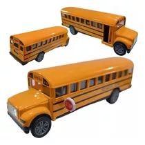 Carrinho Ônibus Escolar Americano De Ferro Miniatura Fricção