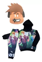 Conjunto Moletom Infantil Jogos Roblox Agasalho Com Mascara