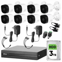 Dahua Kit De Video Vigilancia 8 Cámaras 2 Mp Disco Duro 3 Tb + Transceptores Cámaras De Seguridad Con Detección De Movimiento Kit Cctv Alta Resolución