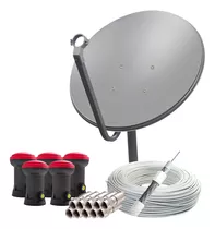 5 Antena Digital Chapa Parabolica 60cm Ku + 5 Lnbf Cabo