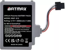 Bateria Batmax Wup-010 Para Nintendo Wii U Gamepad Wup-012,
