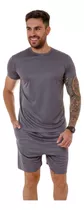 Kit Conjunto Dry Fit Masculina Camiseta Short Academia Slim