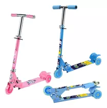 Patinete Infantil Luz De Led 3 Rodas Dobrável Menino Menina 