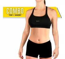 Combo Top + Short Mujer Natacion Deportivo Pileta Gym Safit