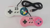 Controle Usb Pc Snes Modelo Donkey Kong - Branco - Rosa