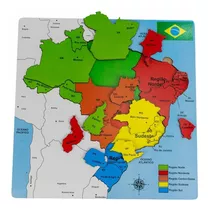 Brinquedo Educativo Pedagógico Quebra Cabeça Mapa Do Brasil