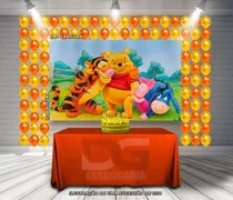 Painel Retangular Ursinho Pooh Puff Urso 180x120 #02