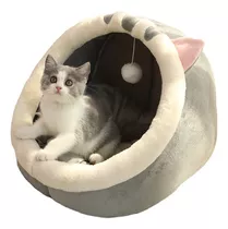 Gato Casa Y Cama Plegable Mascota Con Cojín Suave Cálido