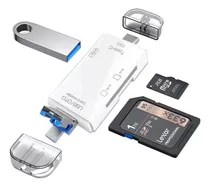 Lector De Memorias Otg Sd/tf /tipo-c/usb 3.0/microusb Blanco