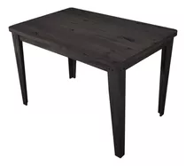 Mesa Madera Comedor Cocina Maciza Patas L Moderna 120x80 Tapa Negro Patas Negro