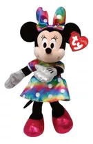 Pelucia Ty Beanie Babies Disney Minnie Vestido Colorido 3718