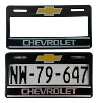 Par De Marcos Portaplacas Chevrolet Negro Tipo Europeo Ancho