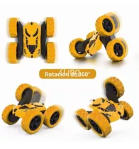 Rc Juguete Coche 4ch Truco Drift Coche Doble Cara 360 Giro Color Amarillo