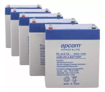 Paquete 5 Batería Recargable Respaldo Ups Epcom 12 V 4.5 Ah