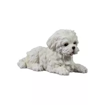 Figura De Perro Cachorro Maltese Blanco De Resina, Wu75...