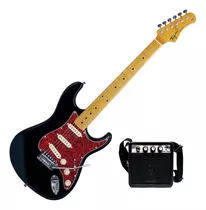 Pack Guitarra Electrica Y Mini Amplificador Tagima Tg530 Bkl