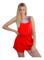 Vestido Mono Short Corto Enterito Bolsillos Variedad Colores