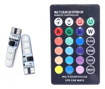 Kit Led Auto T10 Control Remoto 12v Cambia Colores Rgb Luces