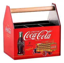 Coca Cola Caja Para Utensilios Galvanizada Diseño Retro