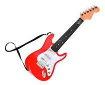 Guitarra Infantil Elétrica Cordas De Aço Brinquedo Art Brink Cor Vermelho