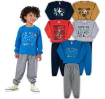 Kit 5 Conjunto Moletom Menino Roupa Infantil Inverno Frio