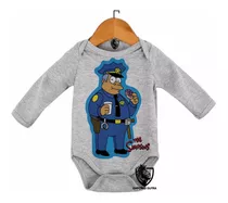 Kit 2 Body Baby Roupa Nenê Simpsons Policia Donut Rosquinha