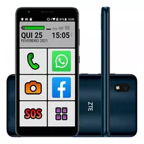 Celular Do Idoso 4g Dual Zte 32gb Tela 5.45' Icones Grandes