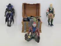 Fortnite-juguetes 3 Personajes Con Armas Y Cofre