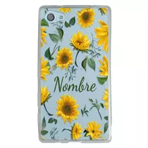 Funda Sony Xperia Girasoles Personalizada Con Tu Nombre