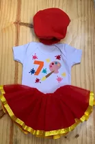 Body Pintando O 7 Bebê Mesversário Conjunto Menina Boina