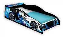 Cama Auto 1 Plaza - Diseño Drift - Dormitorio Infantil Color Azul