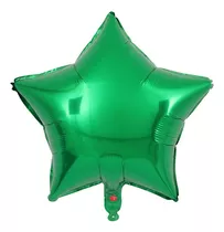 Balão Metalizado Estrela Verde C/ 10 Unidades 45cm Festas