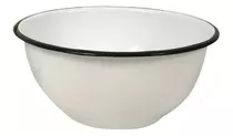 Bowl X3 Enlozado Blanco Liso Mediano 18x8 Cm Trendy