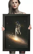 Quadro Decorativo Arte Espacial Astronauta Universo 60x42 A2