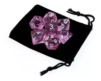 Conjunto 7 Dados Dungeons And Dragons Rpg D&d Mtg Roxo