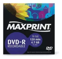 5 Mídia Dvd-r Gravável Maxprint 4.7 Gb 120 Min 16x Envelope