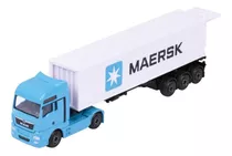 Miniatura Caminhão Man Tgx + Container Maersk 1/64 Majorette