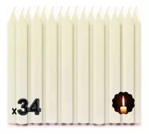 Vela Palito Kilo - 34 Velas 18cm +/- 5 Horas De Queima