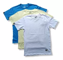 Pack 3 Remeras Colores Lisas No Name Algodon 100% Premium