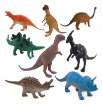 Dinossauro De Brinquedo Kit Coleção 8 Peças De Borracha Dino