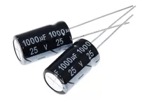 Capacitor Electrolítico 1000uf 25v 10x17mm - Pack 5 Unidades