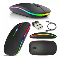 Mouse Sem Fio Recarregável Wireles Ergonômico Led Rgb Optico