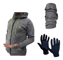 Combo Gs! Campera Deportiva+ Cuello Salomon-guantes Termicos