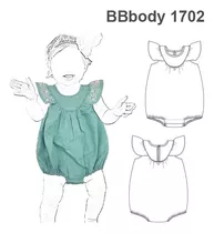 Molde, Patrón Body Enterito Mono Bubble Romper Bebe