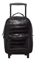 Mochila Influencer C/ Carro 17 PuLG 25lt Escolar Infantil Color Negro Diseño De La Tela Liso