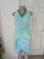 Conjunto De Blusa Y Falda, Colores Fríos, Talla M