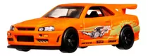 Hot Wheels Premium Nissan Skyline Gt-r (bnr34) Naranja