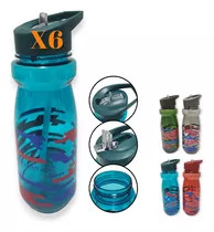 Botella Agua Plástico Colores Pico Sport X6 Mayorista