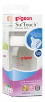 Mamadera Pigeon Softouch Vidrio Boca Ancha 160ml. Para Edades 0+ Meses Blanco